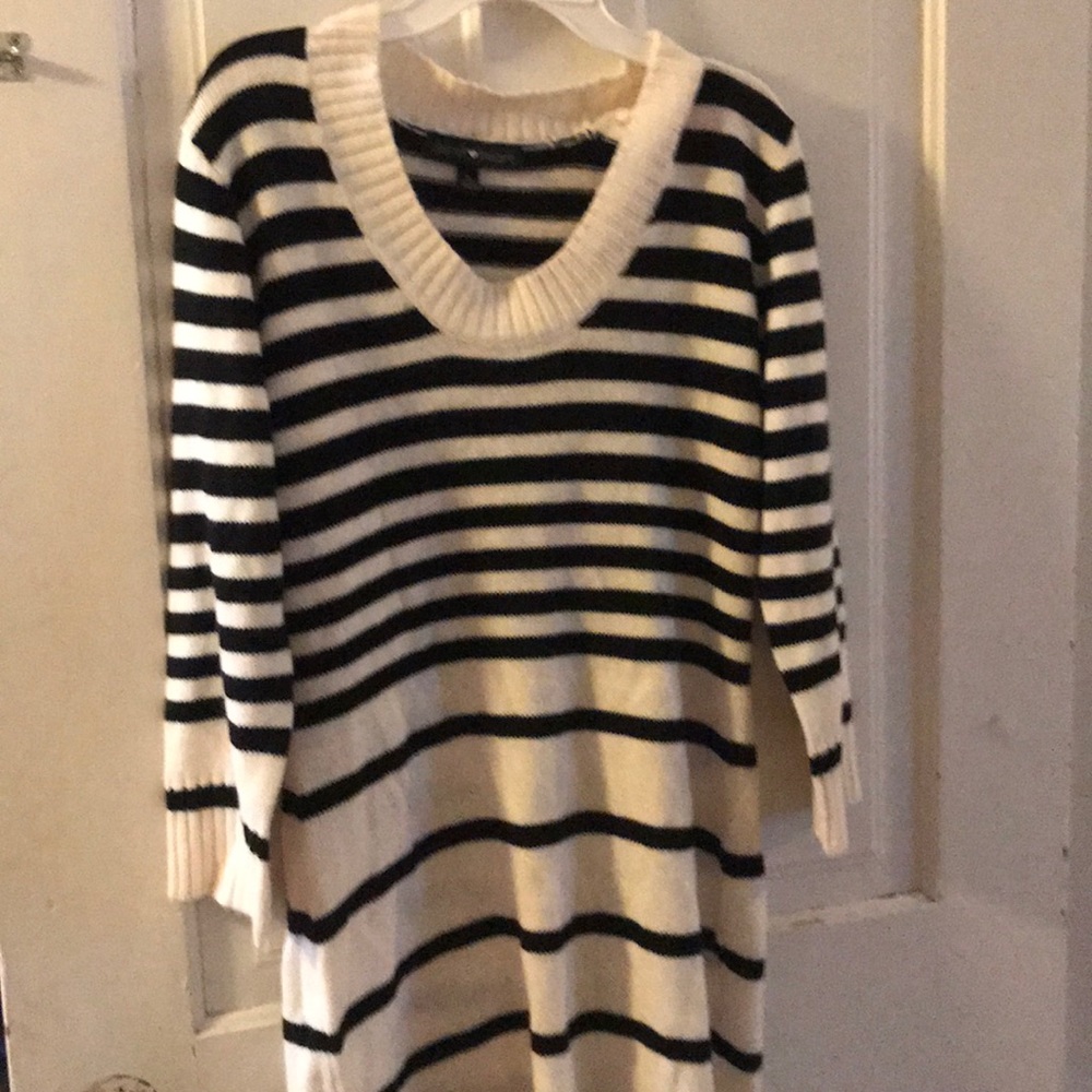 Black and white sweater dress